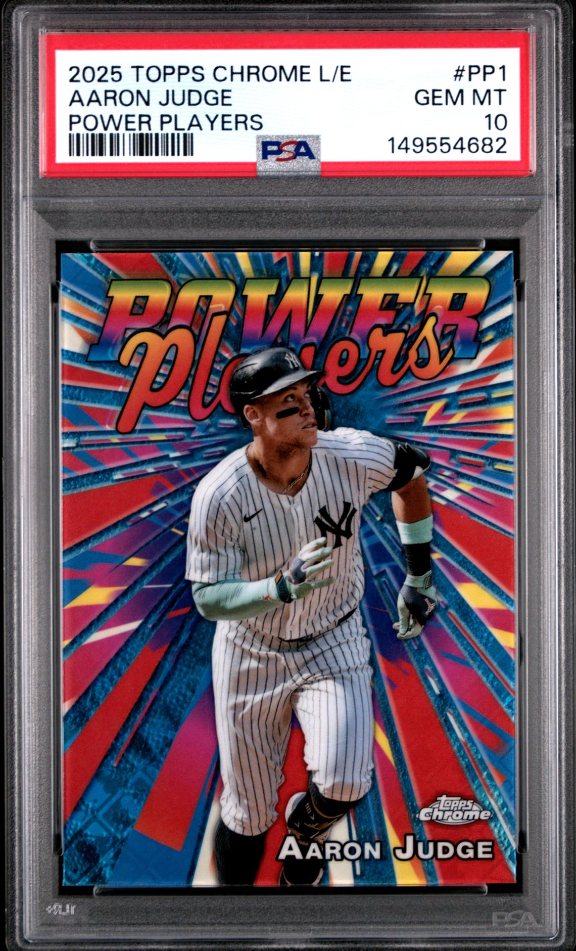 2025 Topps TOPPS CHROME LOGOFRACTOR EDITION POWER PLAYERS #PP1 Aaron Judge front