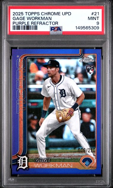 2025 Topps Topps Chrome Purple Refractor #21 Gage Workman front