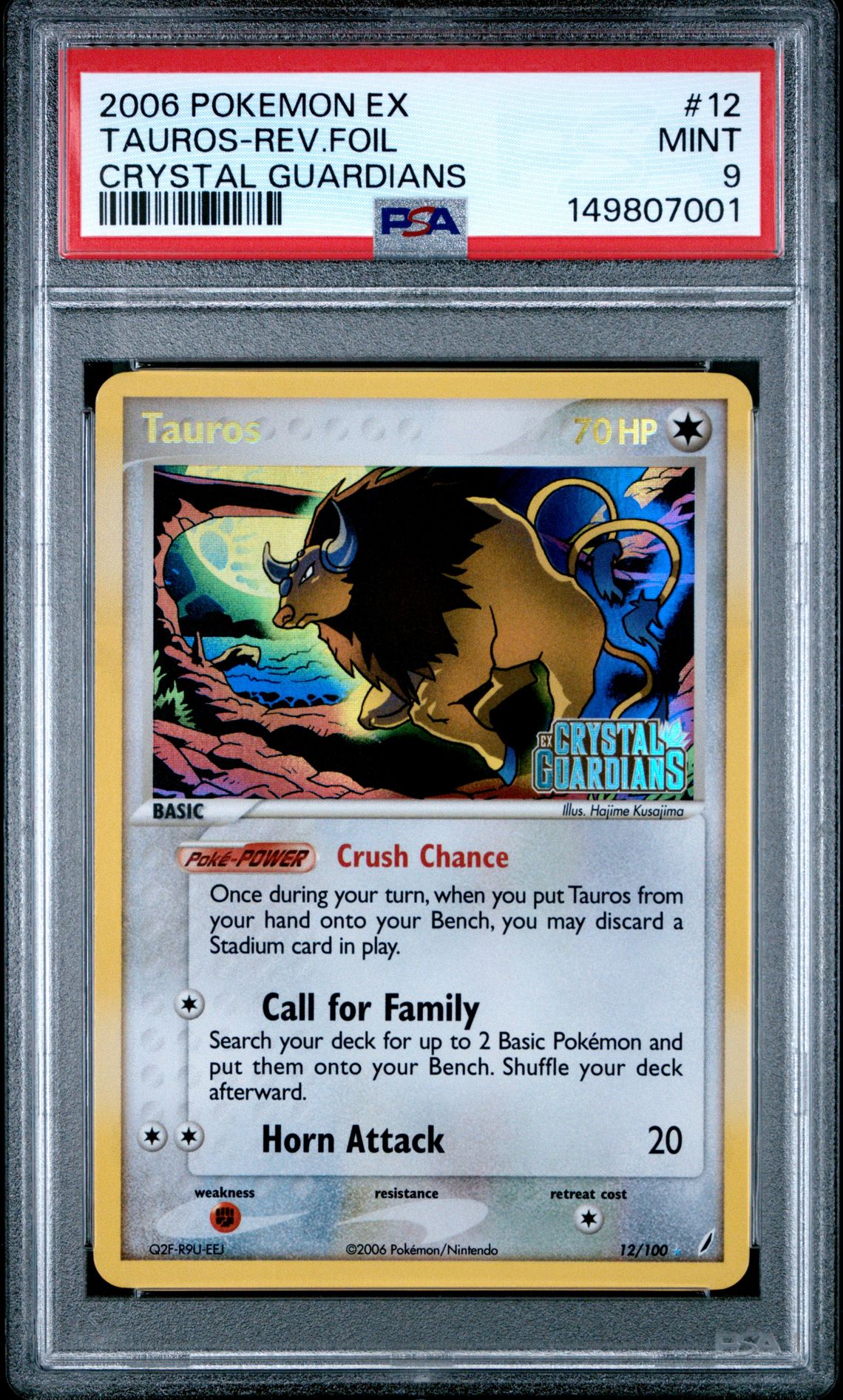 2006 Pokemon POKEMON EX CRYSTAL GUARDIANS #12 Tauros-Rev.Foil front