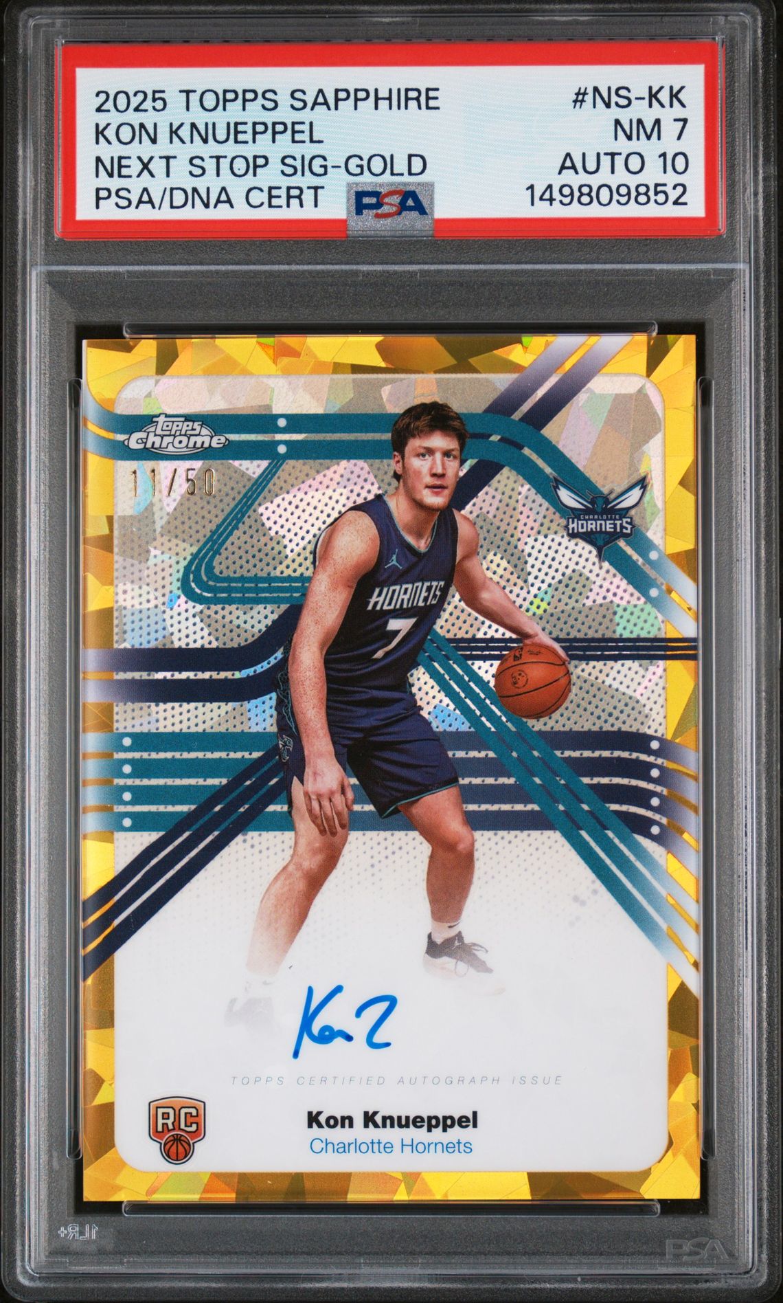 2025 Topps Chrome Topps Chrome Sapphire Edition Next Stop Signatures #NS-KK Kon Knueppel front