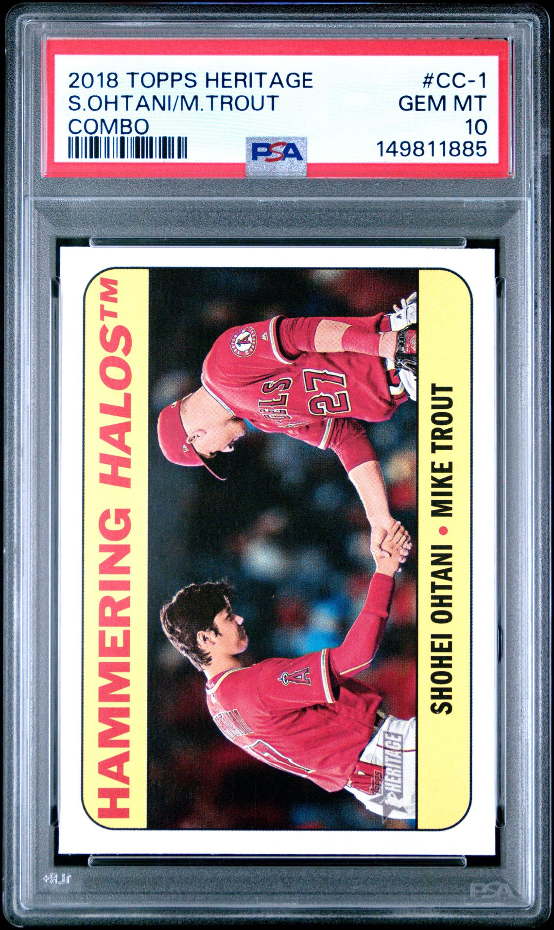 2018 Topps TOPPS HERITAGE COMBO CARDS #CC-1 S.Ohtani/M.Trout front