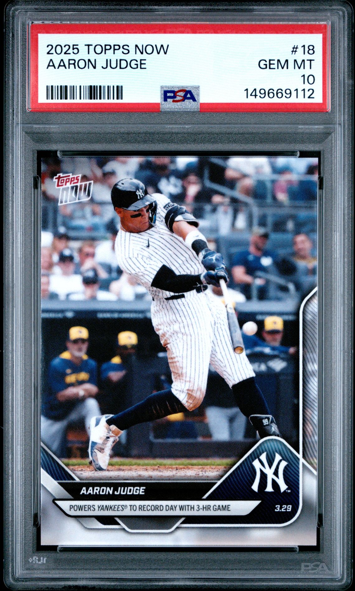 2025 Topps TOPPS NOW #18 Aaron Judge front