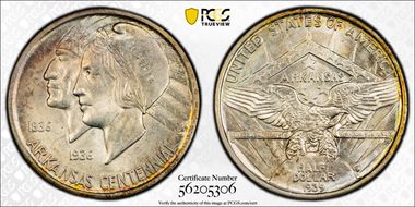 1939-S 50C Arkansas MS66+ 