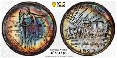 1933-D 50C Oregon MS68+