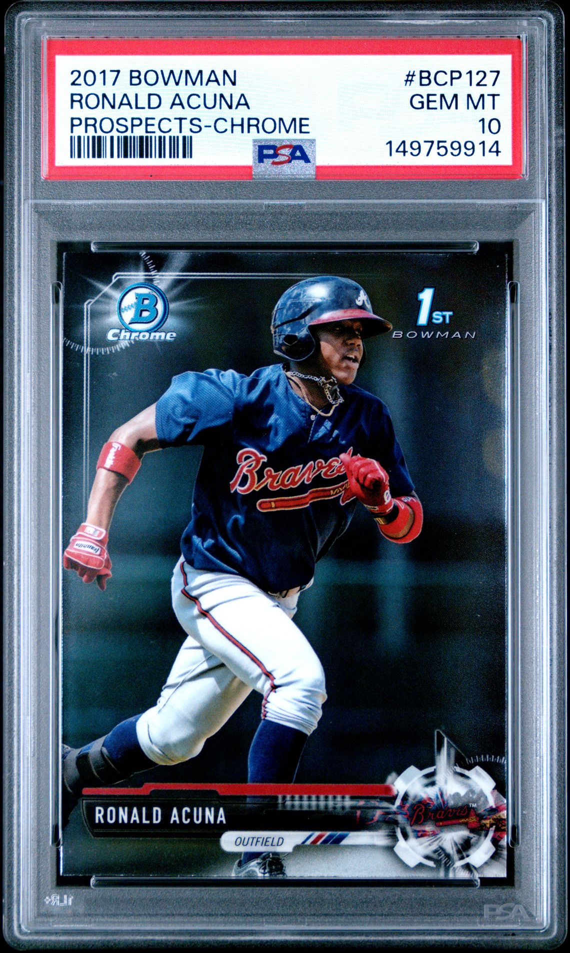 2017 Bowman BOWMAN PROSPECTS CHROME #BCP127 Ronald Acuna front