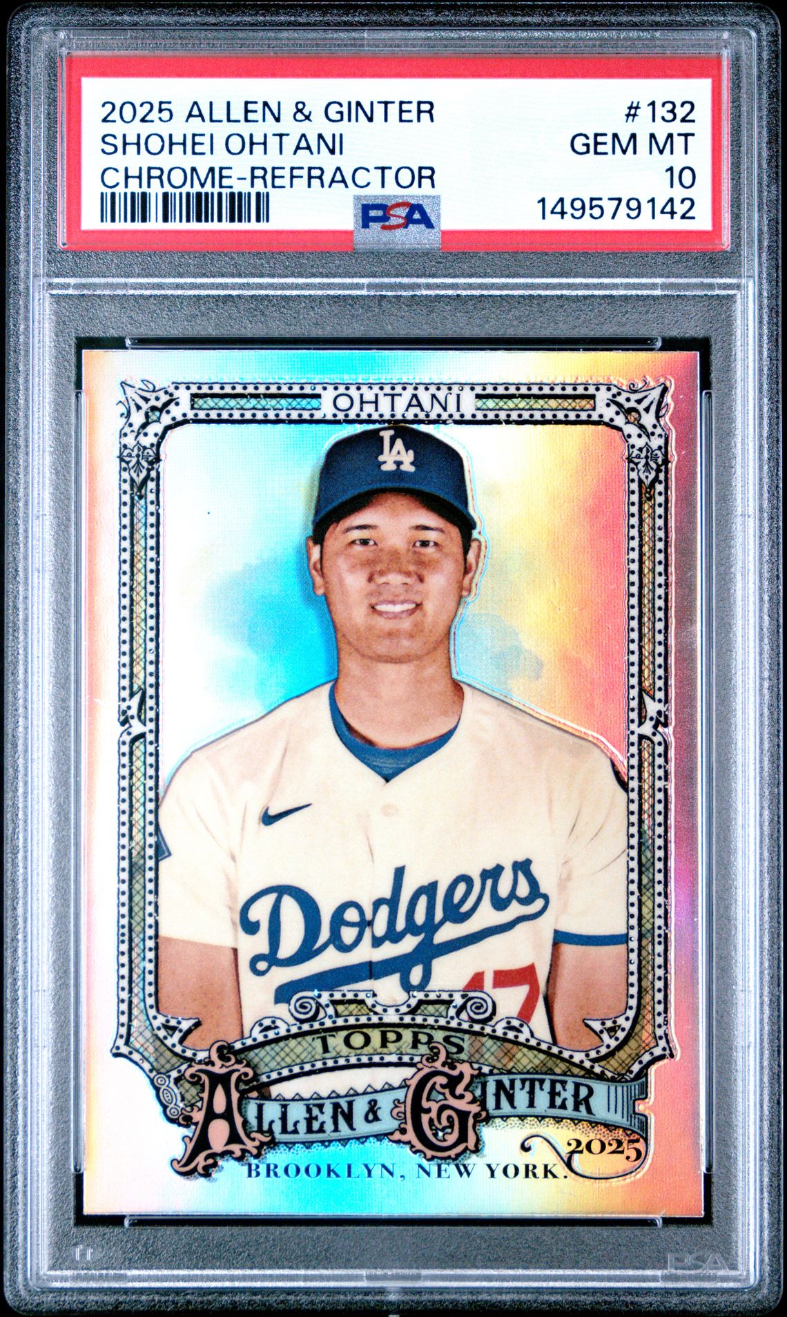 2025 Topps TOPPS ALLEN & GINTER CHROME-REFRACTOR #132 Shohei Ohtani front