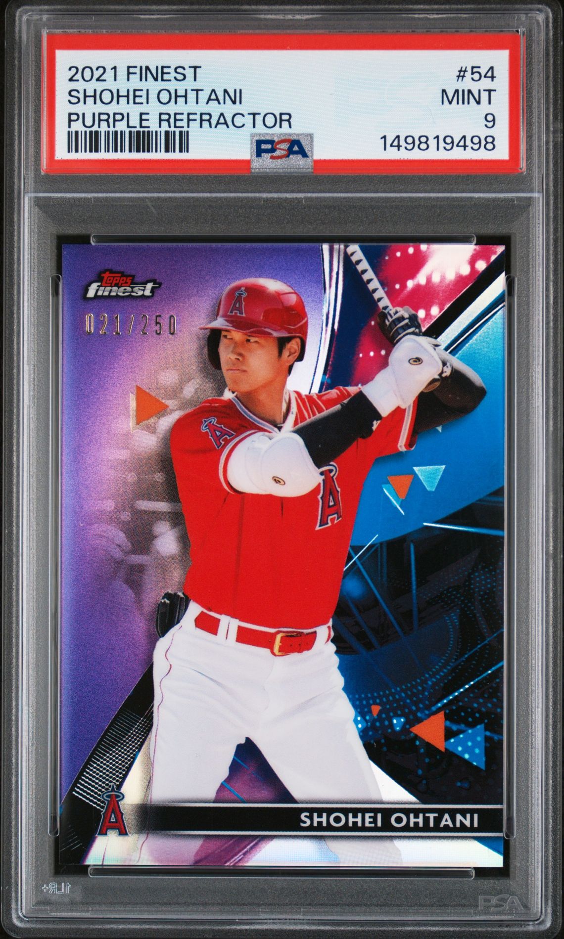 2021 Topps TOPPS FINEST PURPLE REFRACTOR #54 Shohei Ohtani front