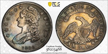 1836 50C Lettered Edge N1