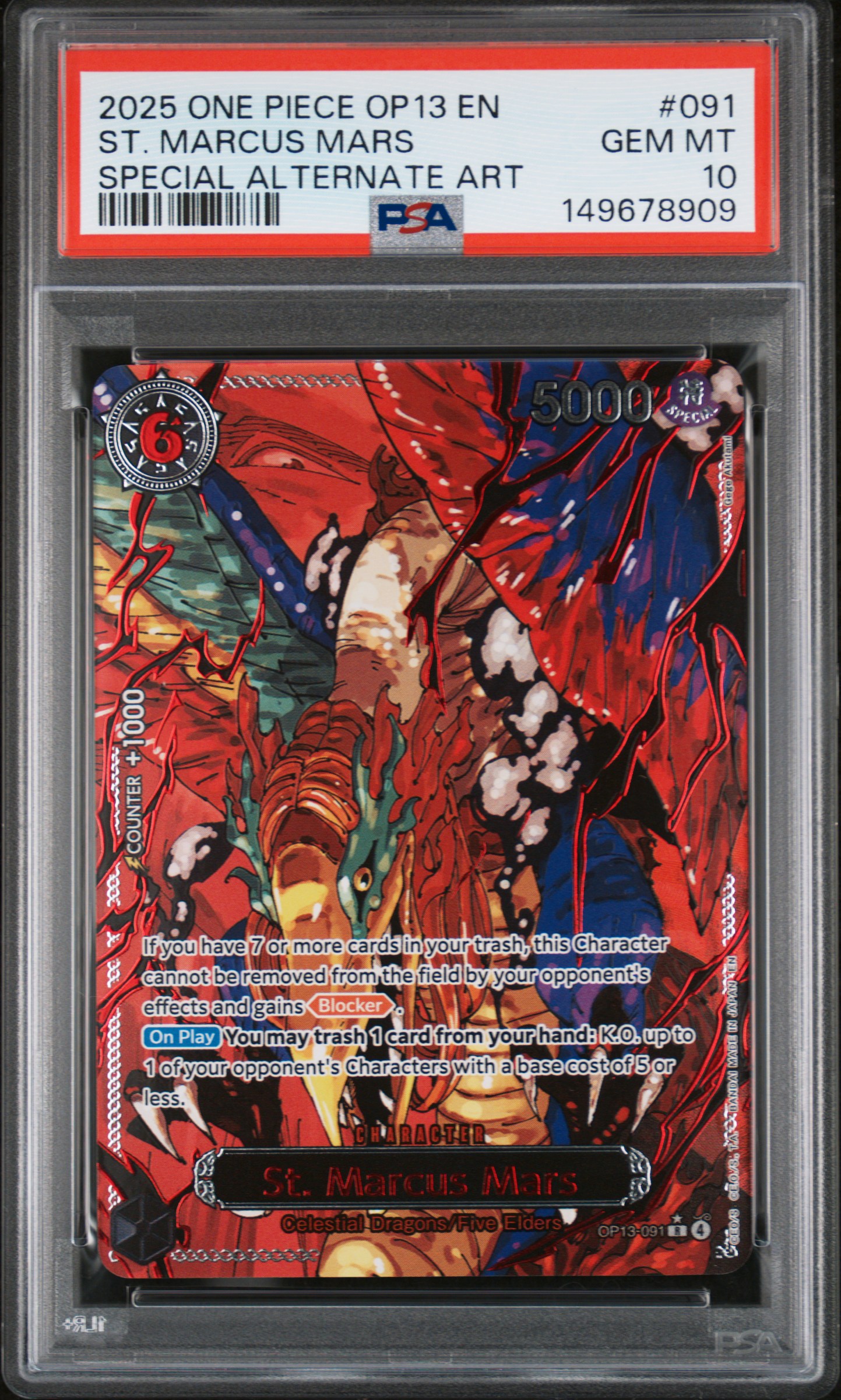 2025 #091 St. Marcus Mars PSA 10 One Piece OP13-Carrying on His Will