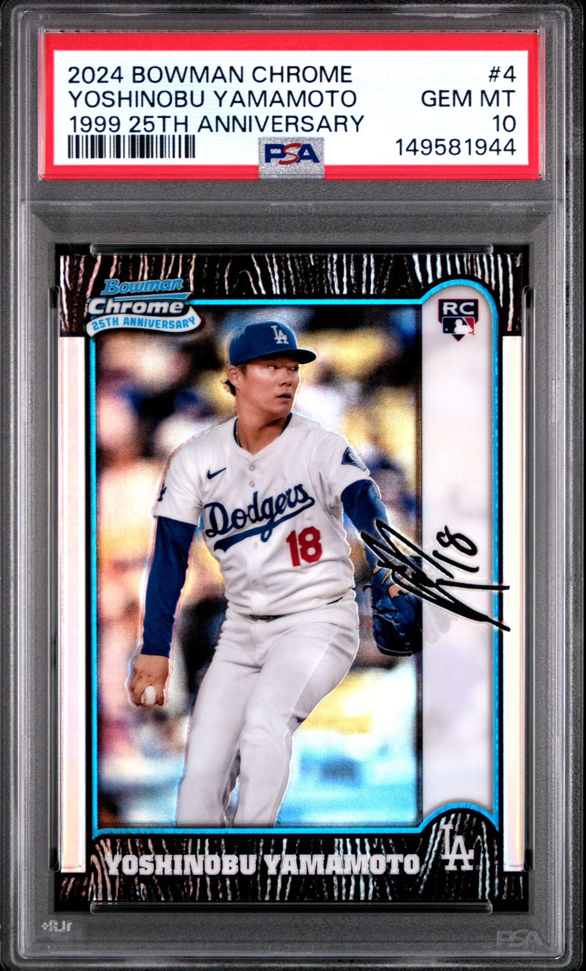 2024 Bowman Chrome BOWMAN CHROME 1999 BOWMAN CHROME 25TH ANNIVERSARY #4 Yoshinobu Yamamoto front
