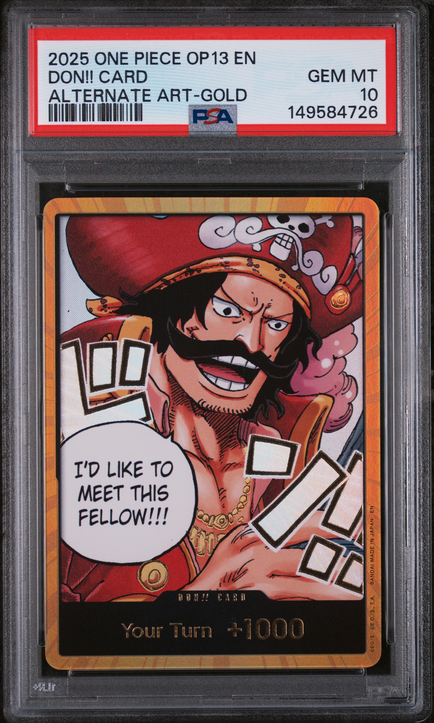 2025 #NA Don!! Card PSA 10 One Piece OP13-Carrying on His Will