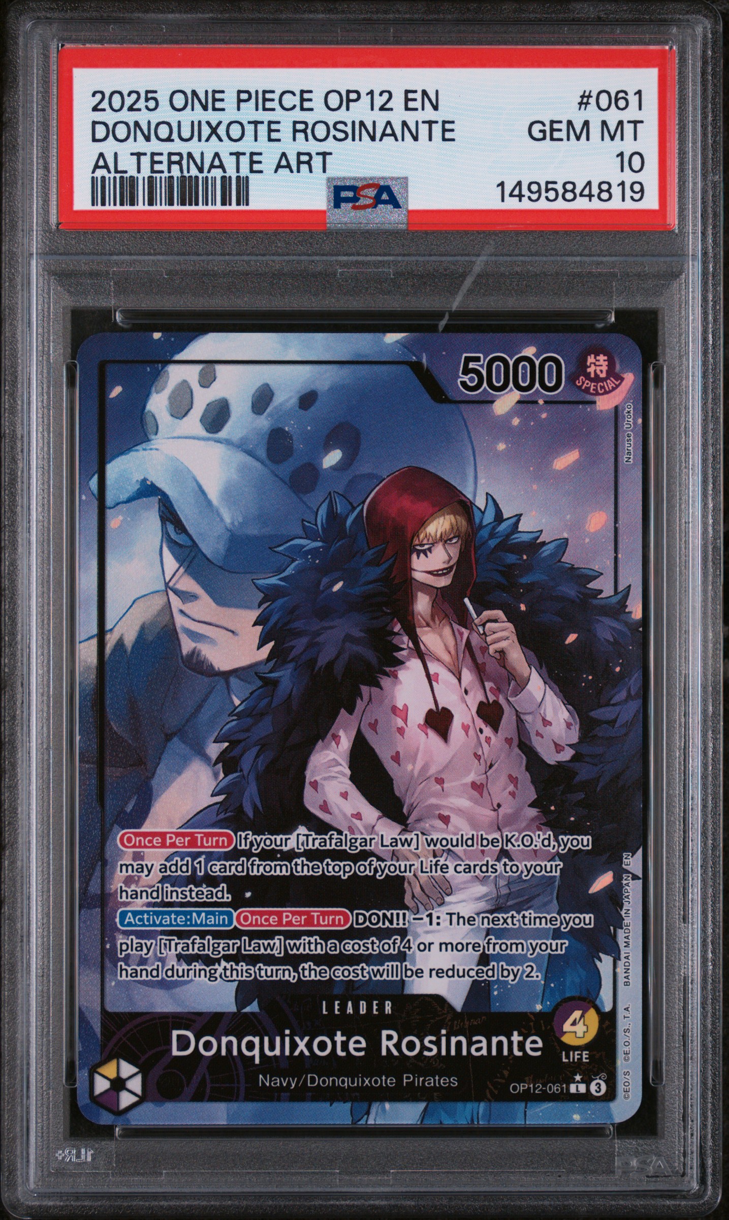 2025 #061 Donquixote Rosinante PSA 10 One Piece OP12-Legacy of the Master