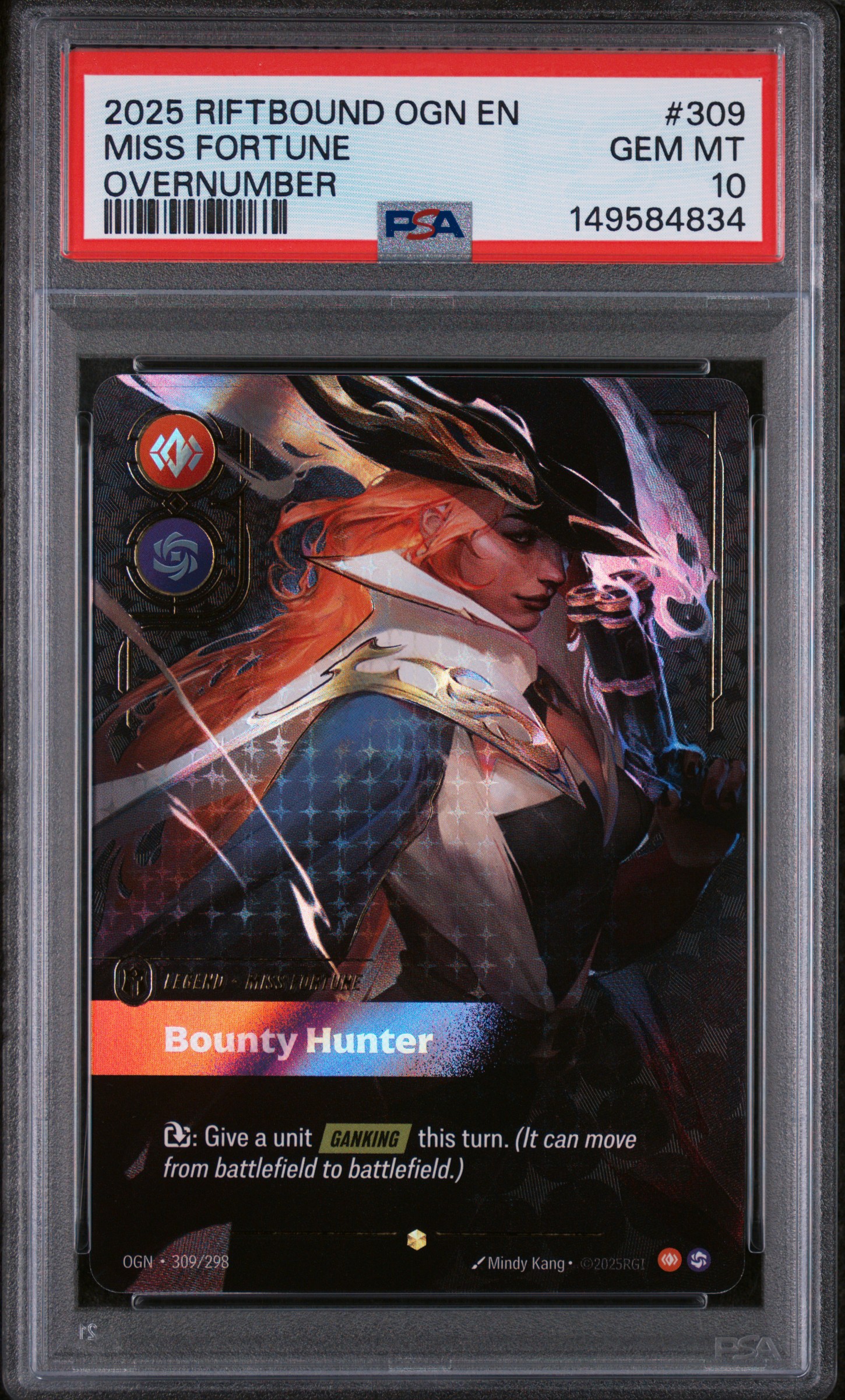 2025 #309 Miss Fortune - Bounty Hunter PSA 10 Riftbound: League of Legends Ogn-Origins
