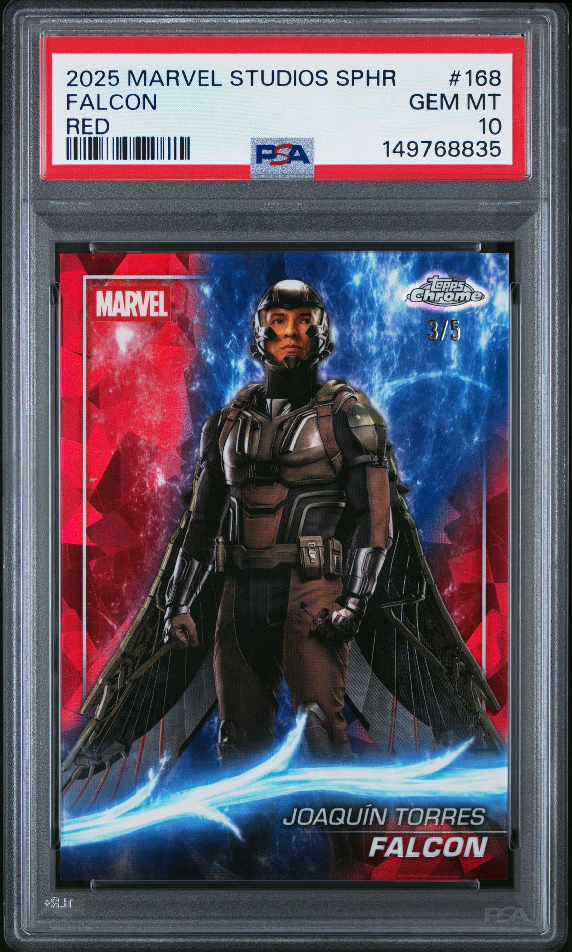 2025 Topps TOPPS MARVEL STUDIOS CHROME SAPPHIRE EDITION Falcon front