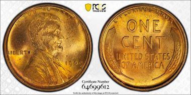 1909 1C Lincoln MS65RD