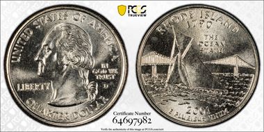 2001-D 25C Rhode Island MS67