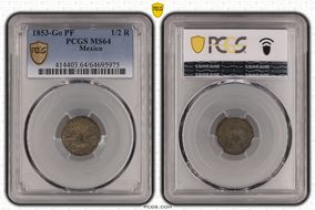 1853-Go PF 1/2 R MS64