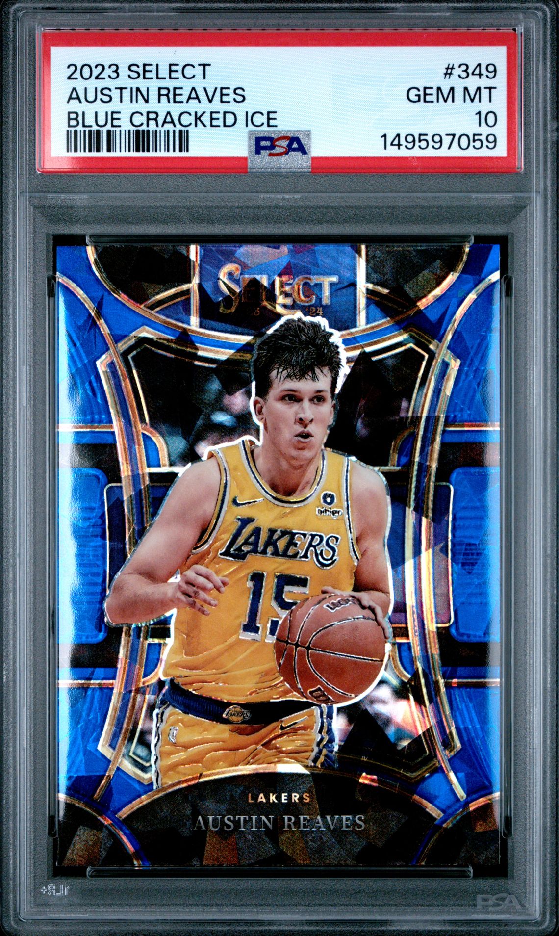2023 Panini PANINI SELECT BLUE CRACKED ICE #349 Austin Reaves front