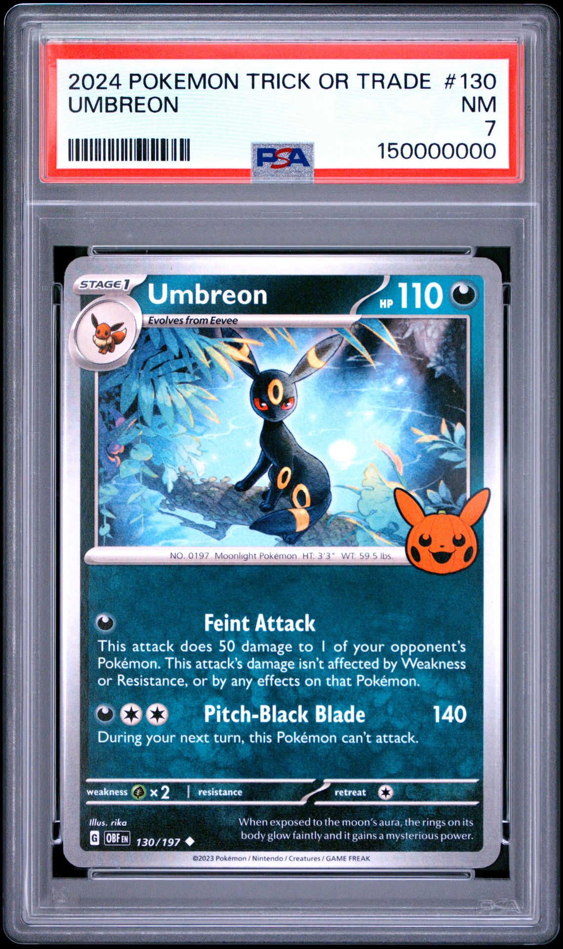 2024 Pokemon Trick Or Trade Umbreon #130 Nm 7 front