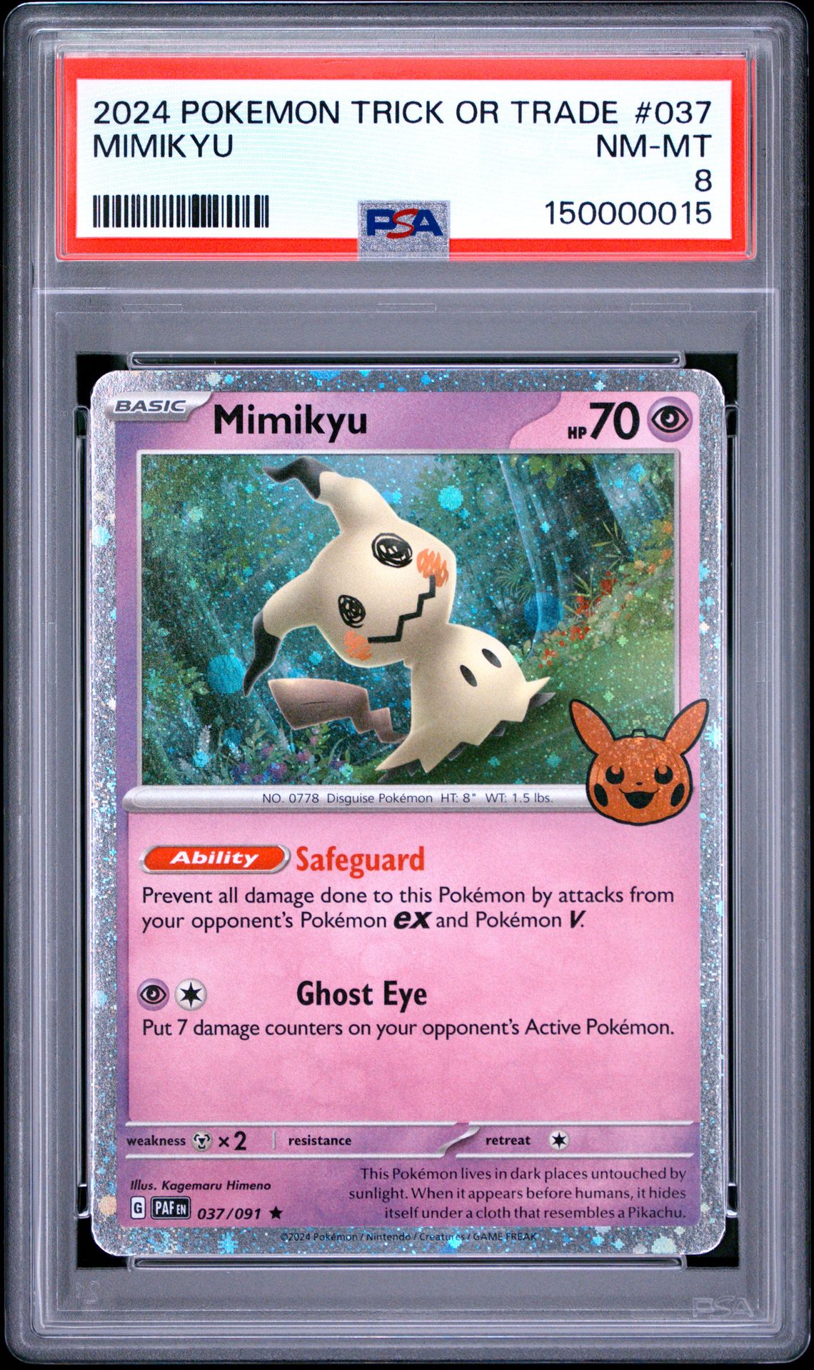 2024 Pokemon Trick Or Trade Mimikyu #037 Nm-Mt 8 front