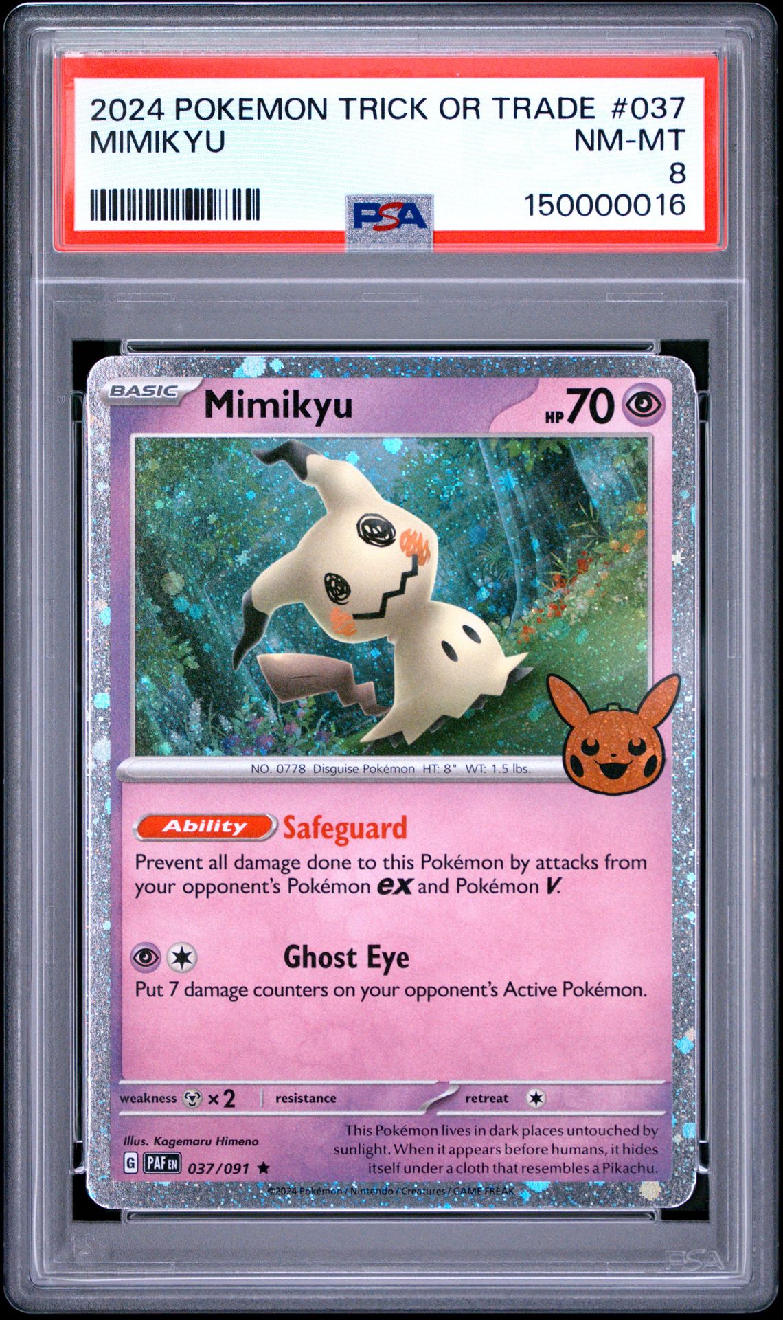 2024 Pokemon Trick Or Trade Mimikyu #037 Nm-Mt 8 front