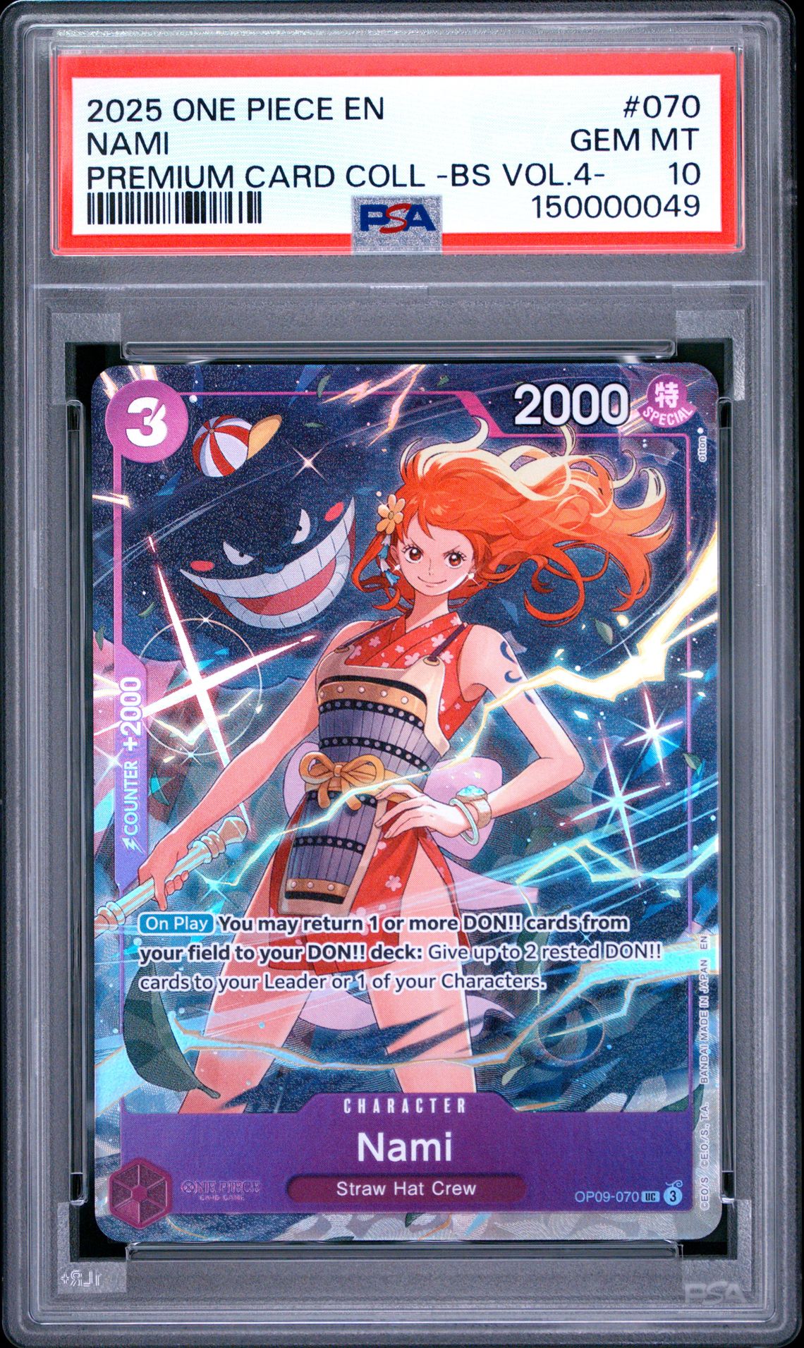 2025 One Piece Premium Card Collection -Best Selection Vol.4 - Nami #070 Gem Mt 10 front