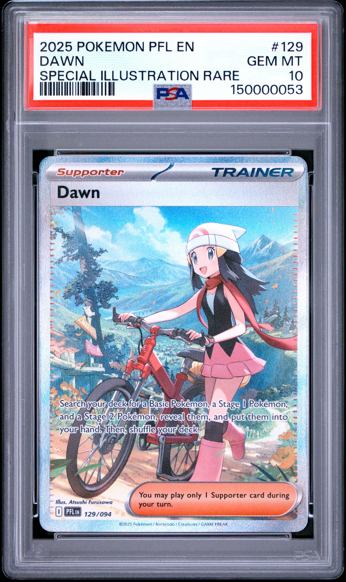 2025 Pokemon Pfl En-Phantasmal Flames Dawn #129 (Special Illustration Rare) Gem Mt 10 front