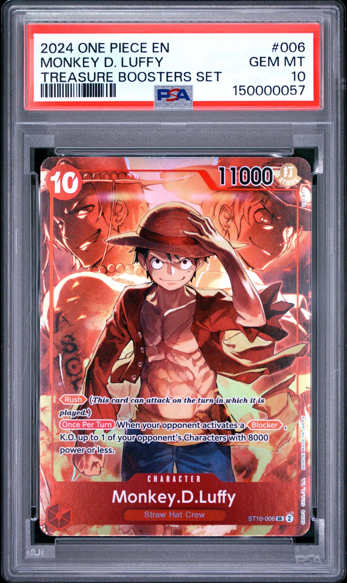 2024 One Piece Promos Monkey D. Luffy #006 (Treasure Boosters Set) Gem Mt 10 front