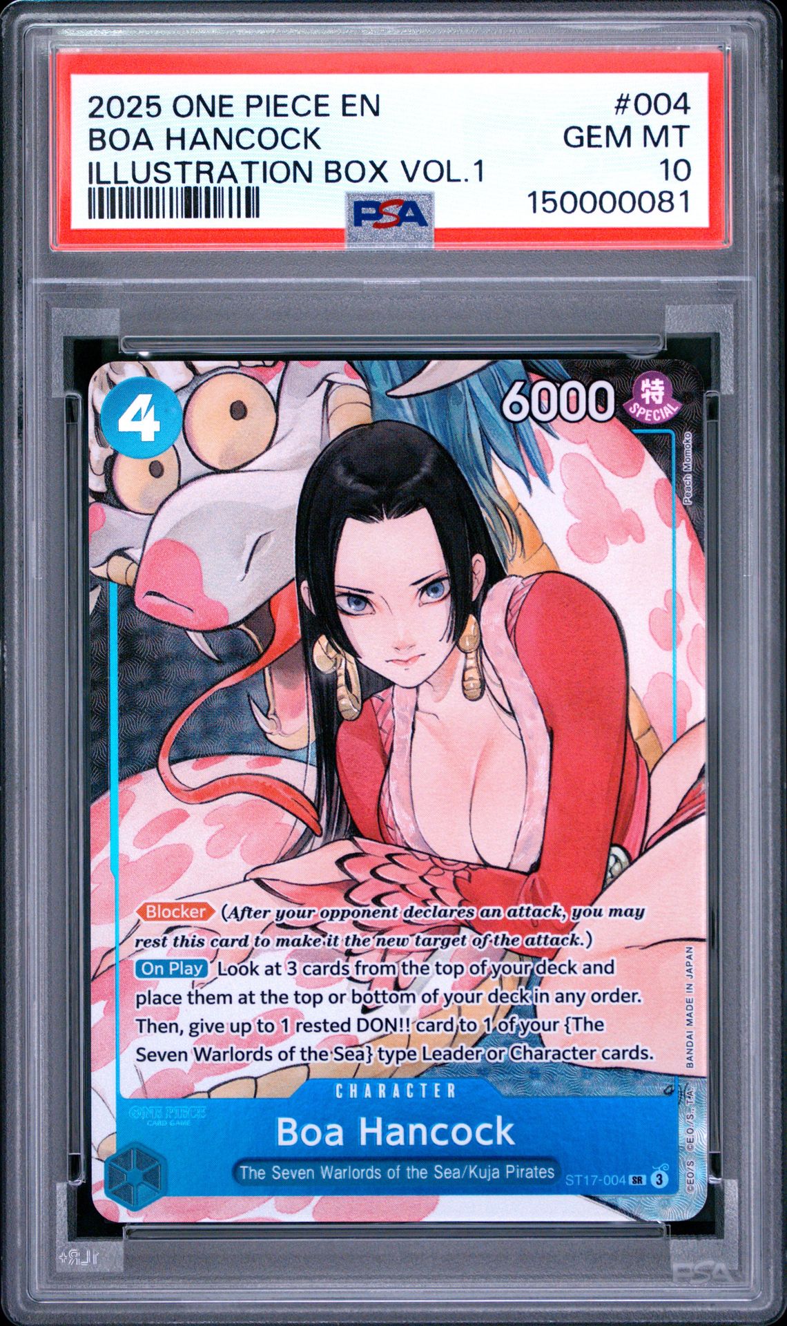 2025 One Piece Promos Boa Hancock #004 (Illustration Box Vol.1) Gem Mt 10 front