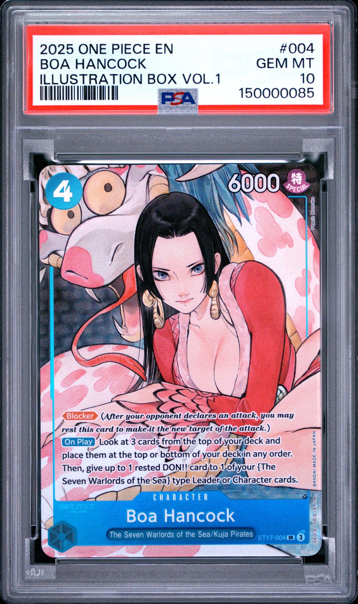 2025 One Piece Promos Boa Hancock #004 (Illustration Box Vol.1) Gem Mt 10 front