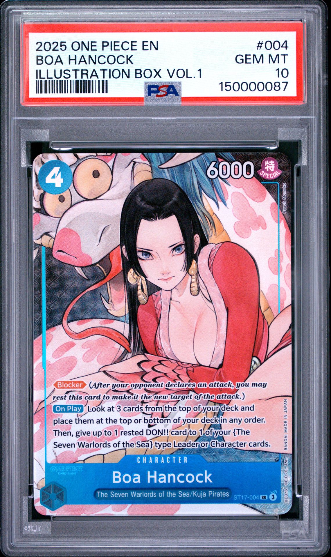 2025 One Piece Promos Boa Hancock #004 (Illustration Box Vol.1) Gem Mt 10 front