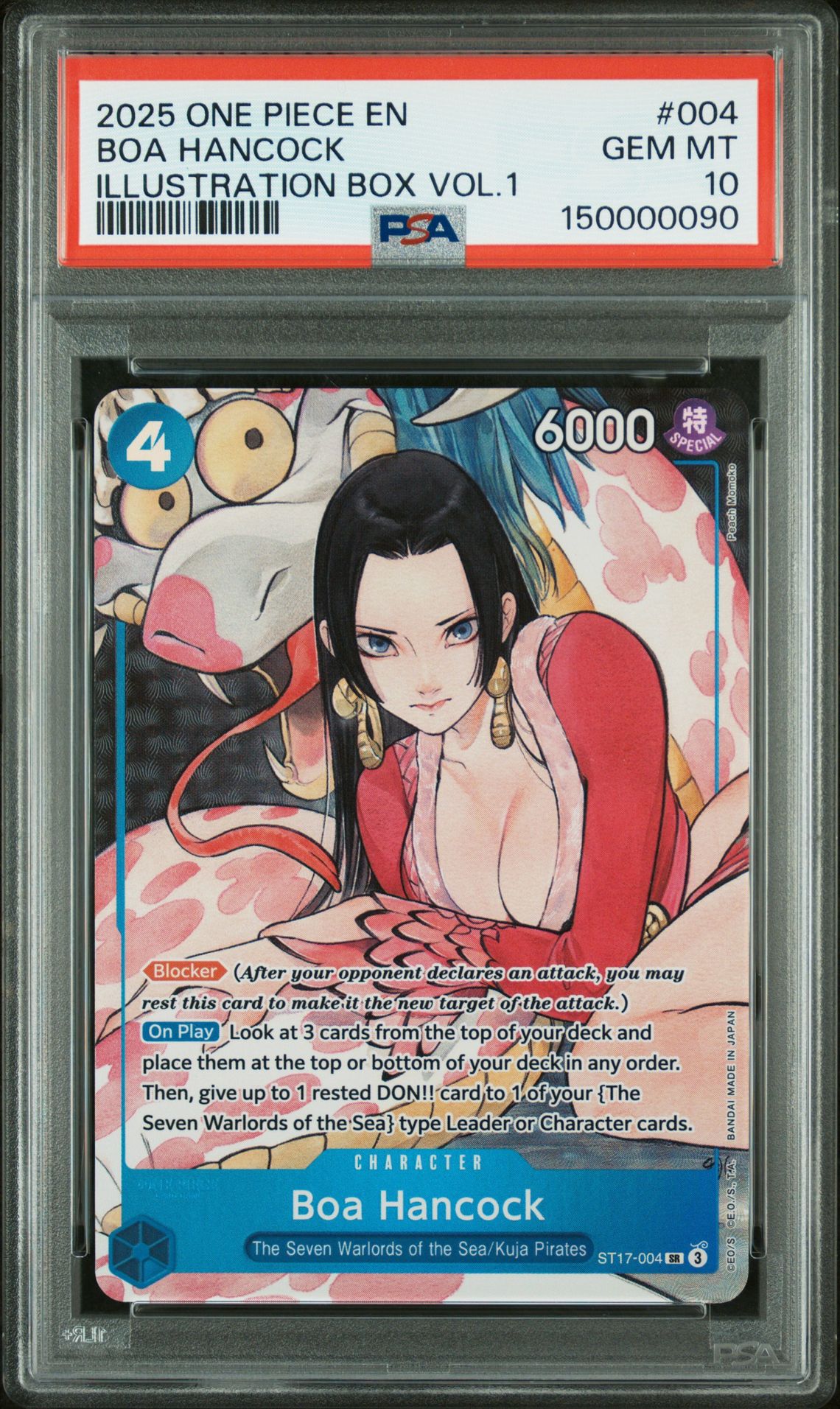2025 ONE PIECE PROMOS BOA HANCOCK ILLUSTRATION BOX VOL.1 004 GEM MT 10 front