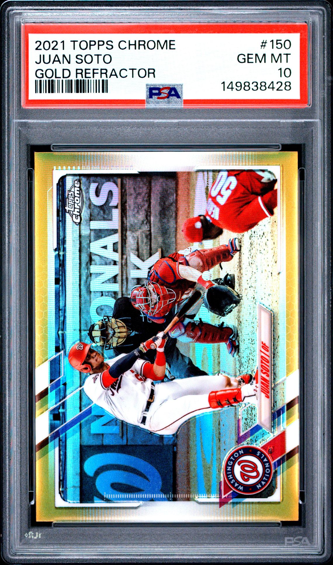 2021 Topps Chrome Juan Soto #150 (Gold Refractor) Gem Mt 10 front