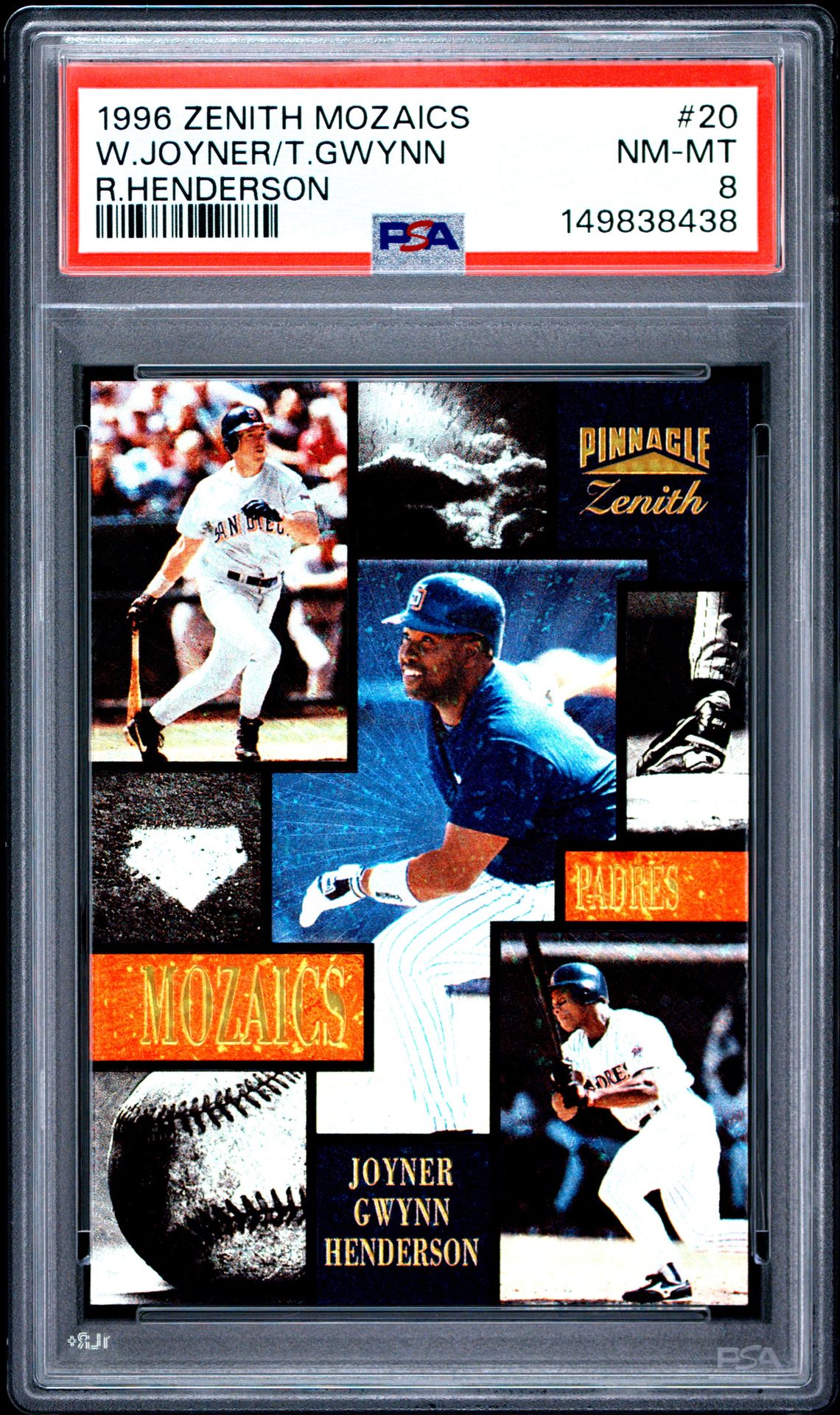 1996 Zenith Mozaics W.joyner/T.gwynn #20 (R.henderson) Nm-Mt 8 front
