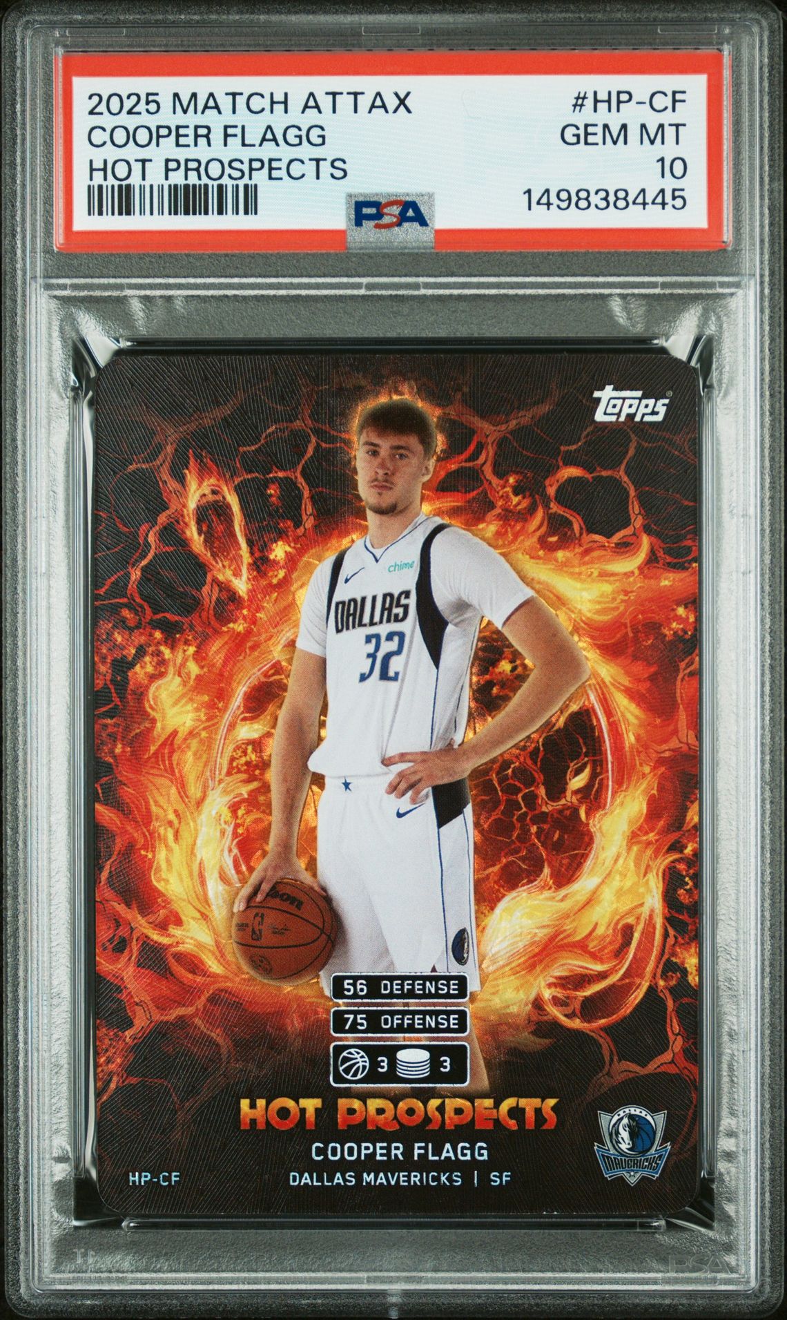 2025 TOPPS MATCH ATTAX HOT PROSPECTS COOPER FLAGG  HP-CF GEM MT 10 front