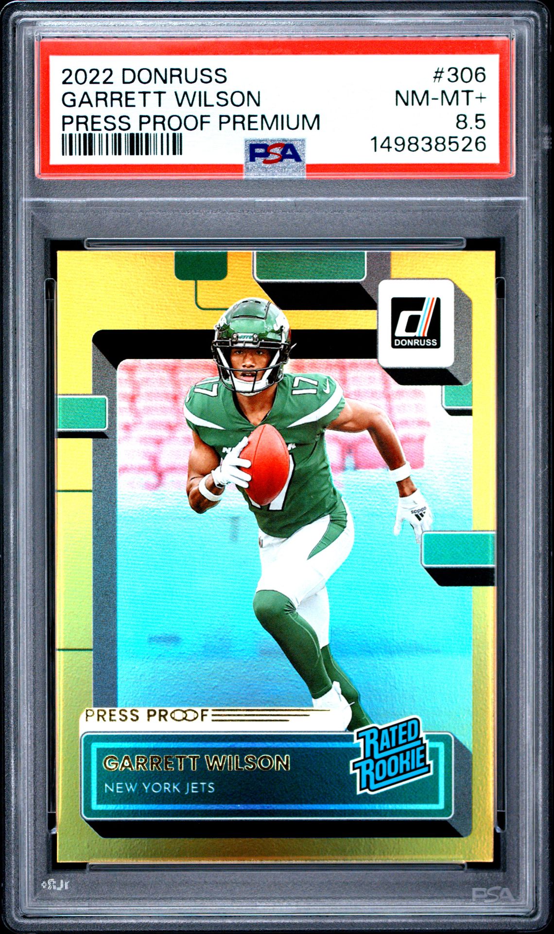 2022 Panini Donruss Garrett Wilson #306 (Press Proof Premium) Nm-Mt+ 8.5 front