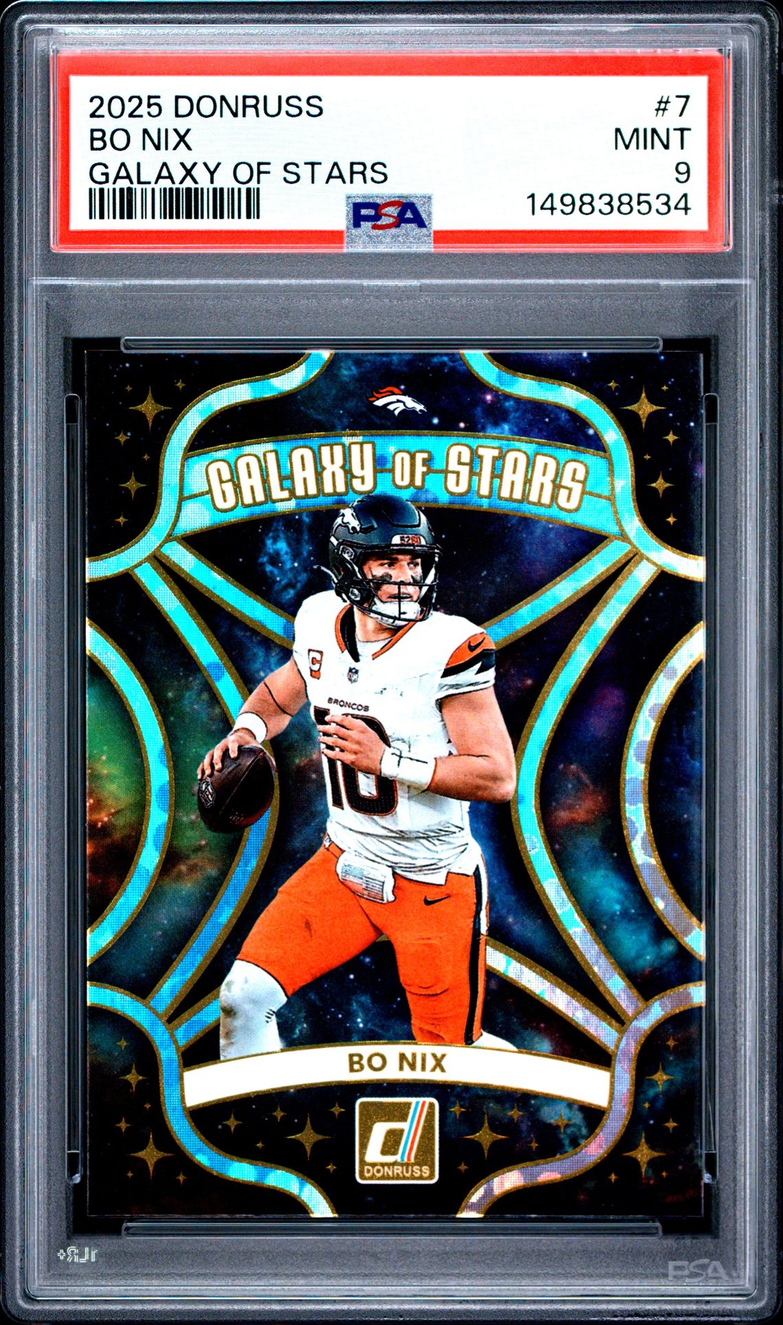 2025 Panini Donruss Galaxy Of Stars Bo Nix #7 Mint 9 front
