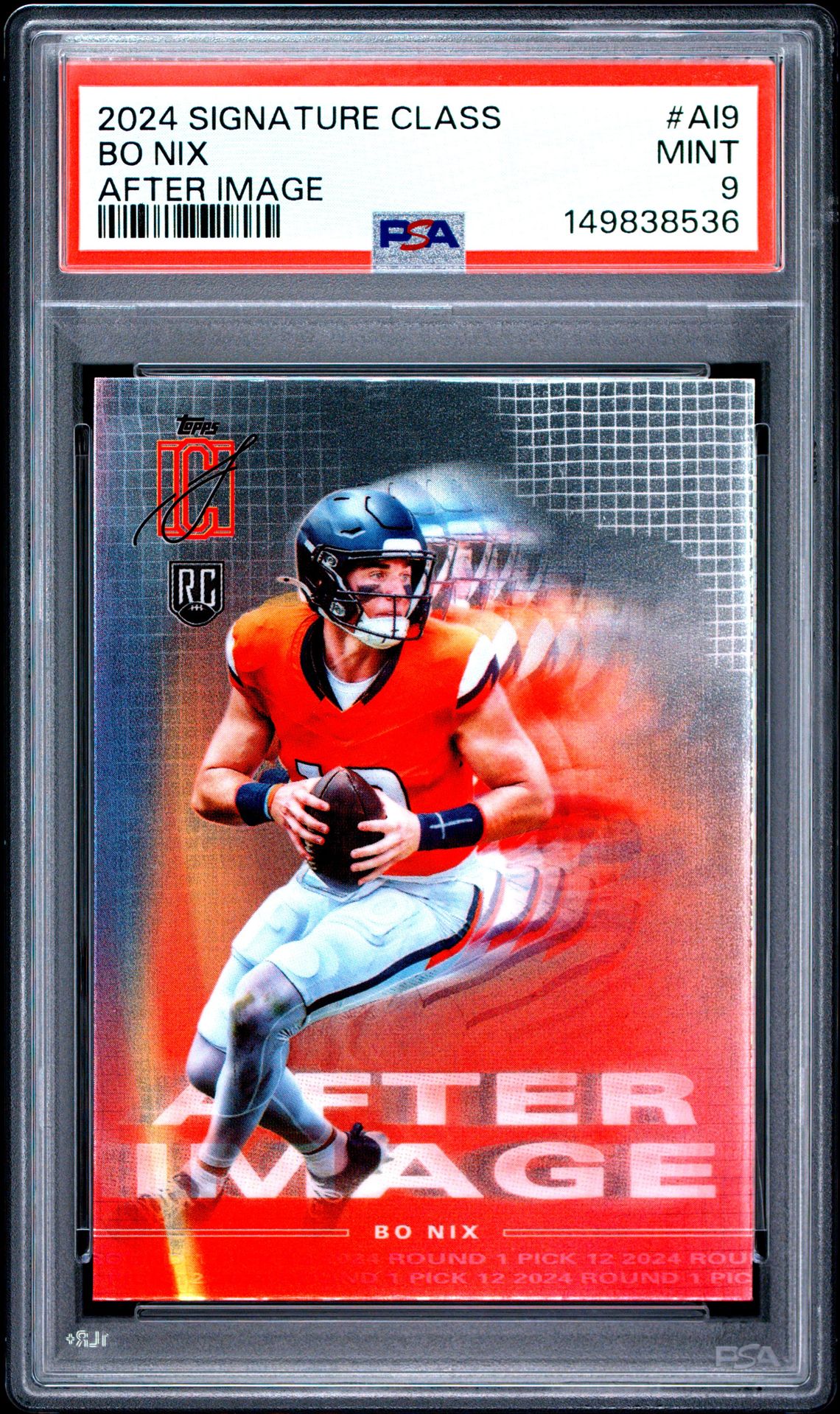 2024 Topps Signature Class After Image Bo Nix #Ai9 Mint 9 front
