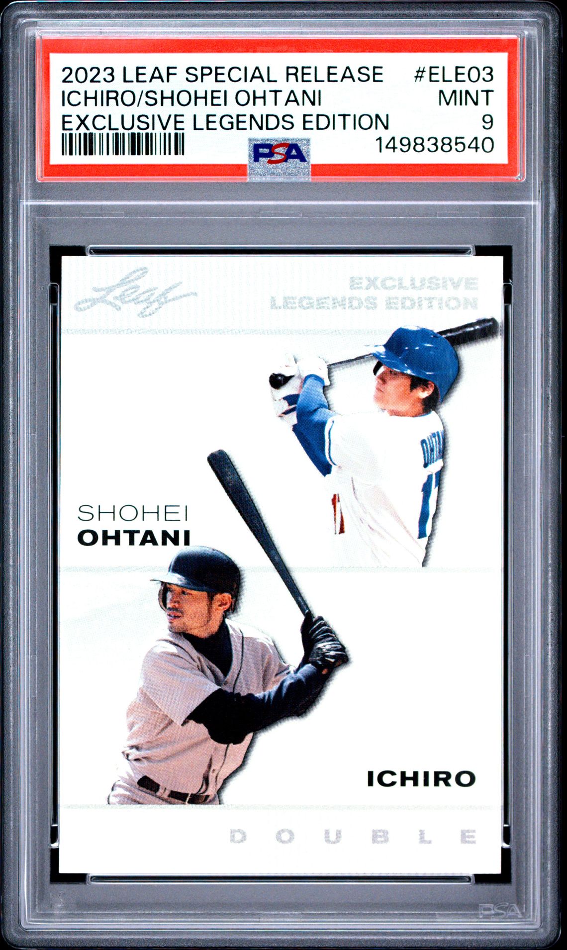 2023 Leaf Special Release Exclusive Legends Edition Ichiro/Shohei Ohtani #Ele03 Mint 9 front