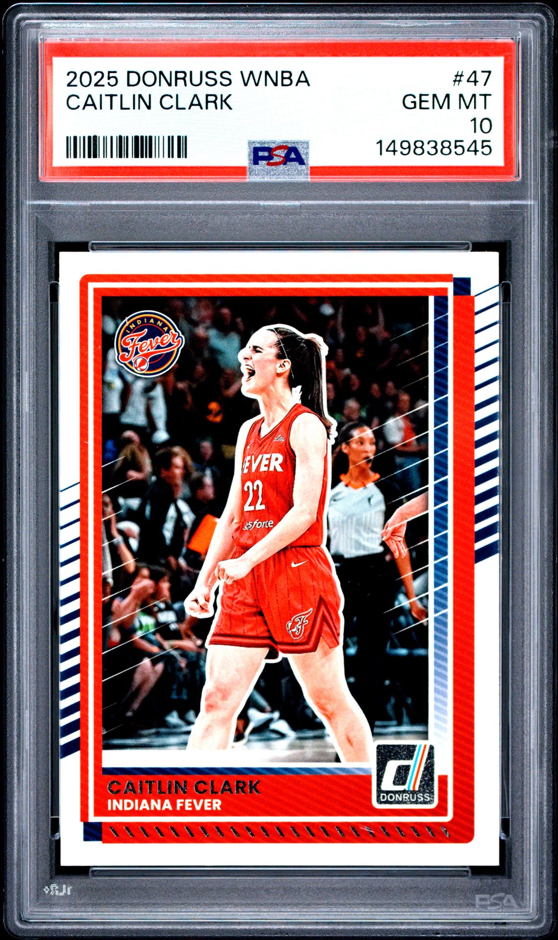 2025 PANINI DONRUSS WNBA CAITLIN CLARK  47 GEM MT 10 front