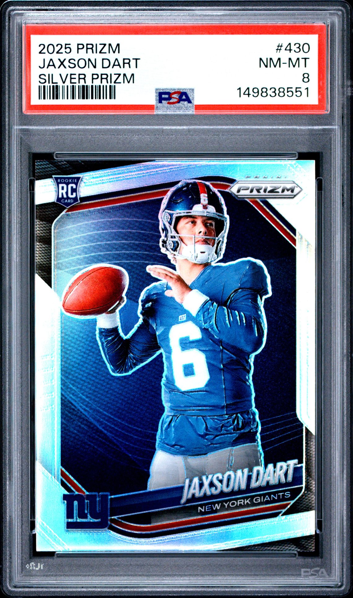 2025 Panini Prizm Jaxson Dart #430 (Silver Prizm) Nm-Mt 8 front