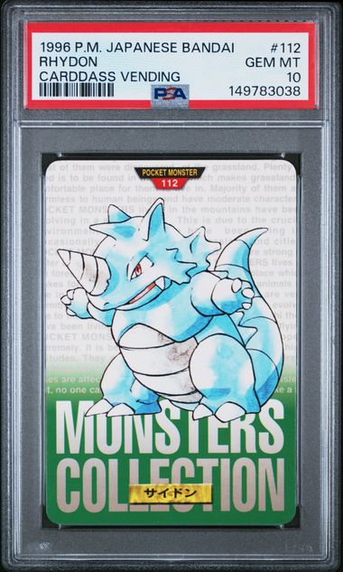 Rhydon card PSA 10, cert 149783038