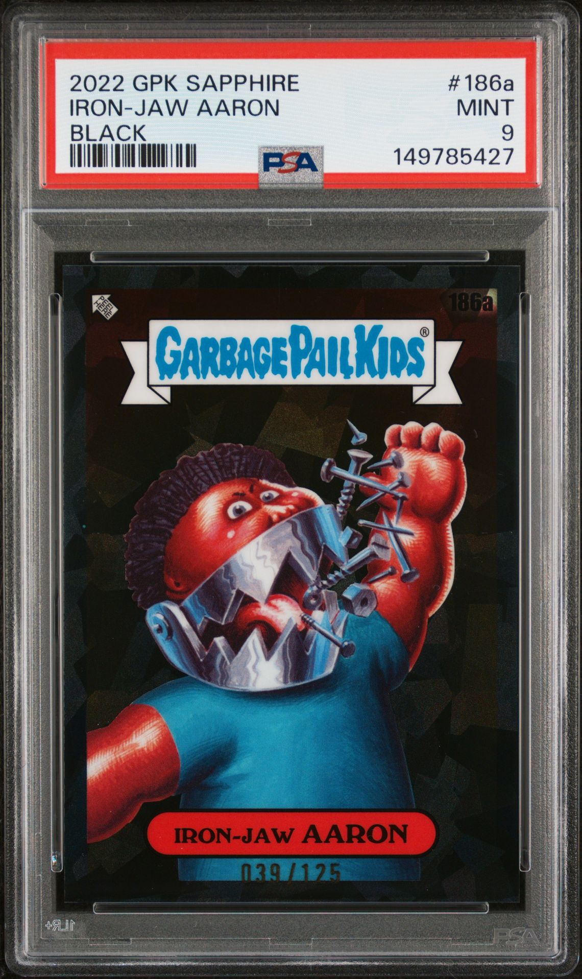 2022 Topps Garbage Pail Kids #186A Iron-Jaw Aaron front