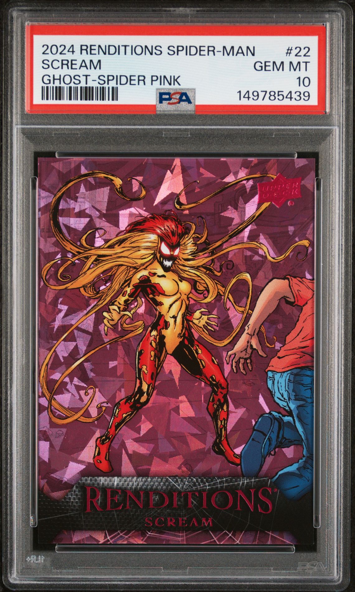 2024 Upper Deck UPPER DECK MARVEL RENDITIONS SPIDER-MAN GHOST-SPIDER PINK #22 Scream front
