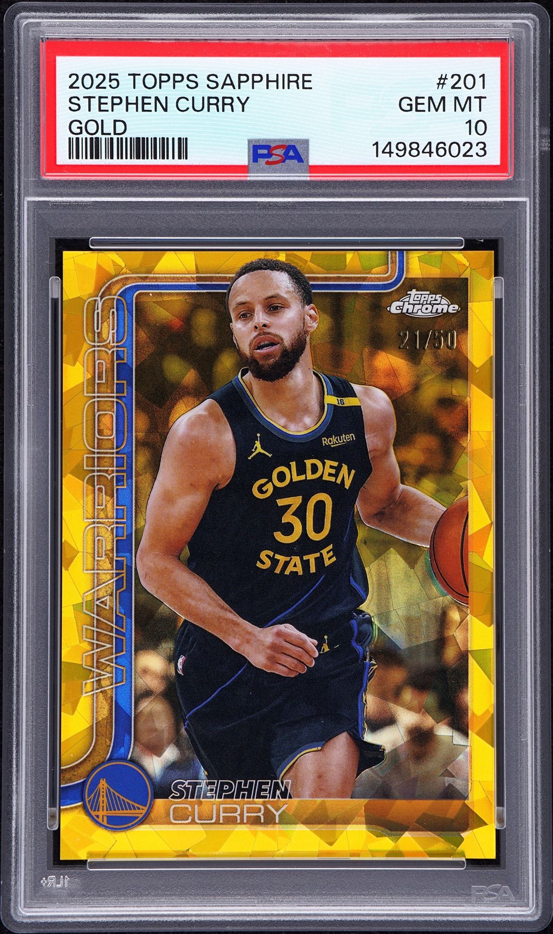 2025 Topps TOPPS CHROME SAPPHIRE EDITION GOLD #201 Stephen Curry front