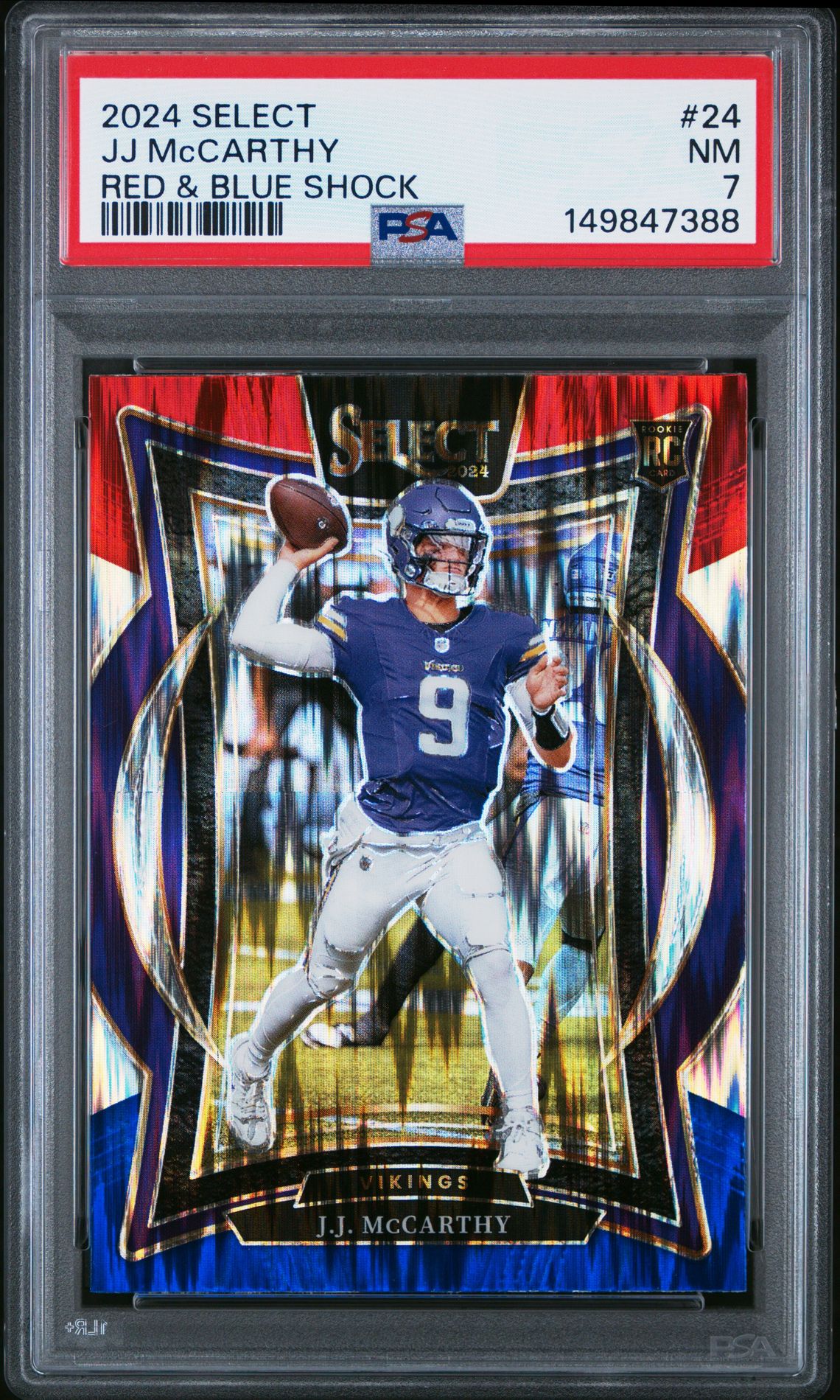 2024 Panini PANINI SELECT RED & BLUE SHOCK #24 Jj Mccarthy front