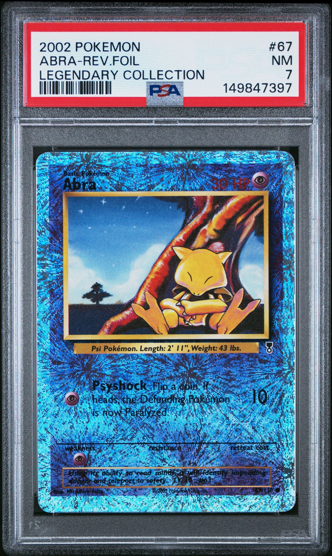 2002 Pokemon POKEMON LEGENDARY COLLECTION #67 Abra-Rev.Foil front