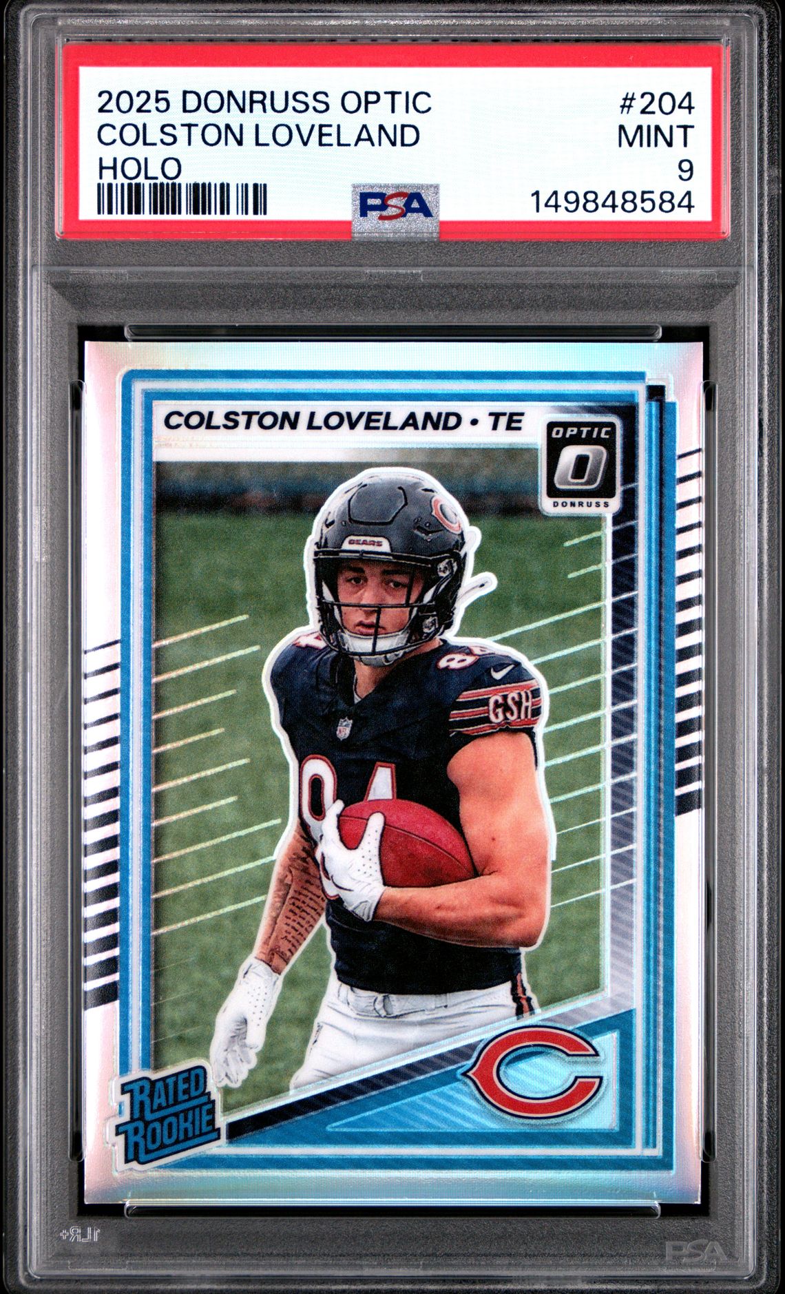2025 Panini Donruss Optic Colston Loveland #204 (Holo) Mint 9 front
