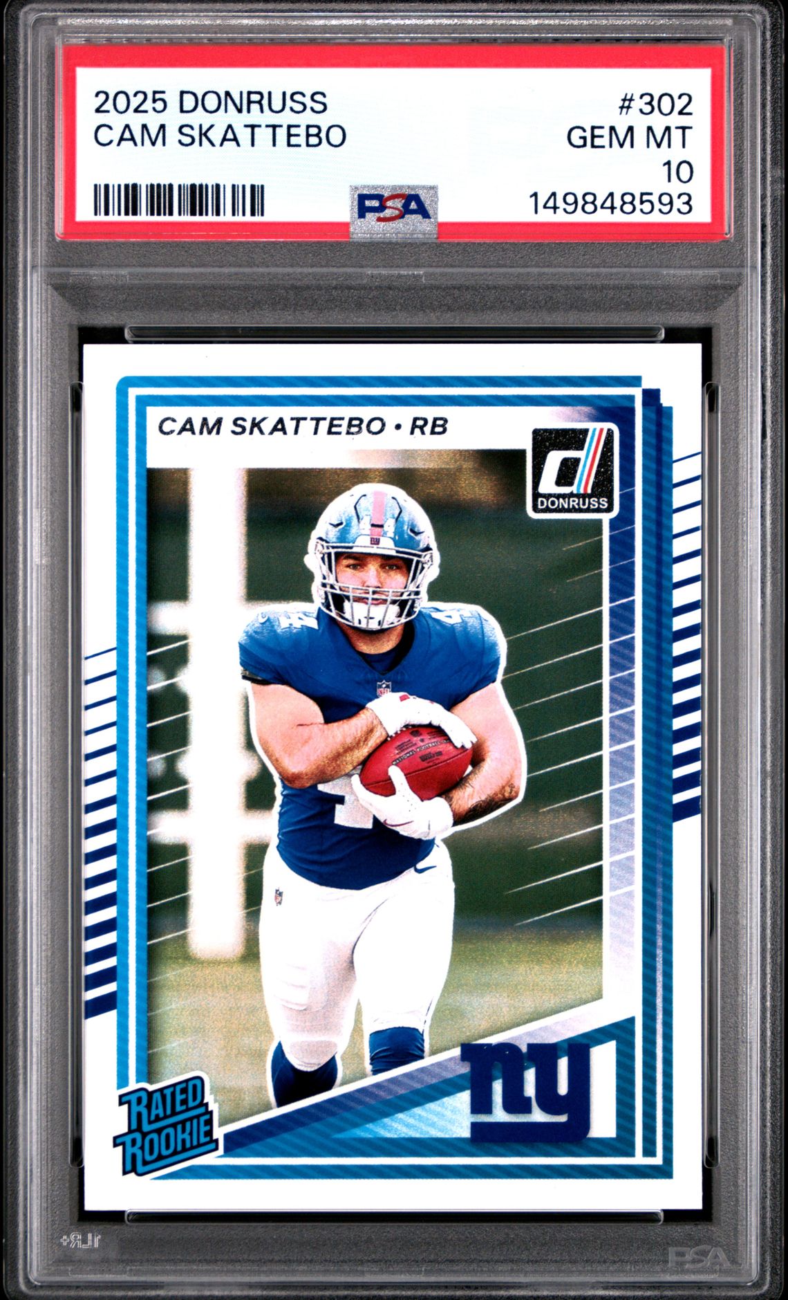 2025 Panini Donruss Cam Skattebo #302 Gem Mt 10 front