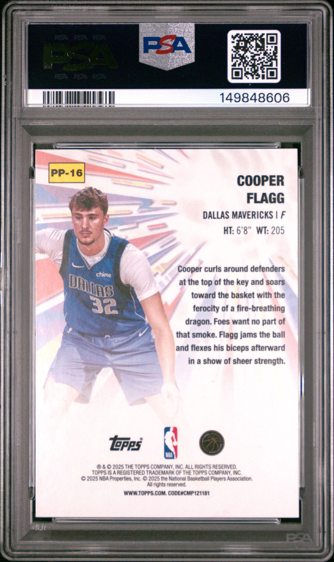 2025 Topps Power Players Cooper Flagg #Pp-16 Mint 9 back